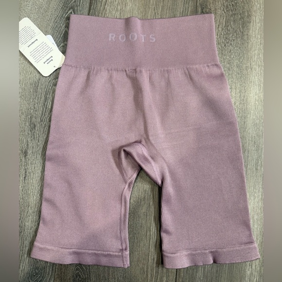 Roots Pink Sculpted Ribbed Bike Shorts - Picture 3 of 4